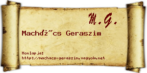 Machács Geraszim névjegykártya